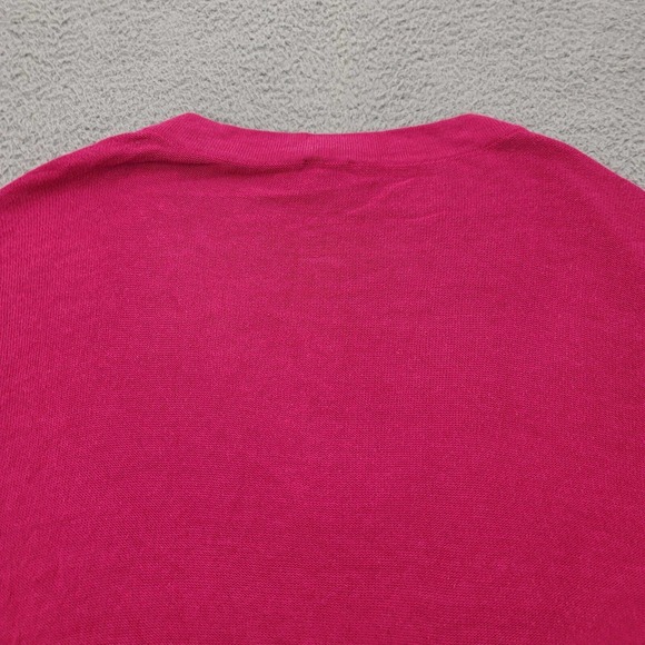 Chicos Sweater Womens 2 US L/12 Pink V-Neck Short Sleeve Pullover Pockets - Picture 5 of 12